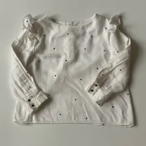 Jacadi Blouse: White Polka Dot, Size 3 Years.