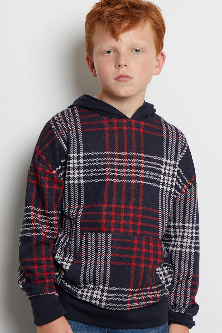 Jacquard Plaid Hoodie