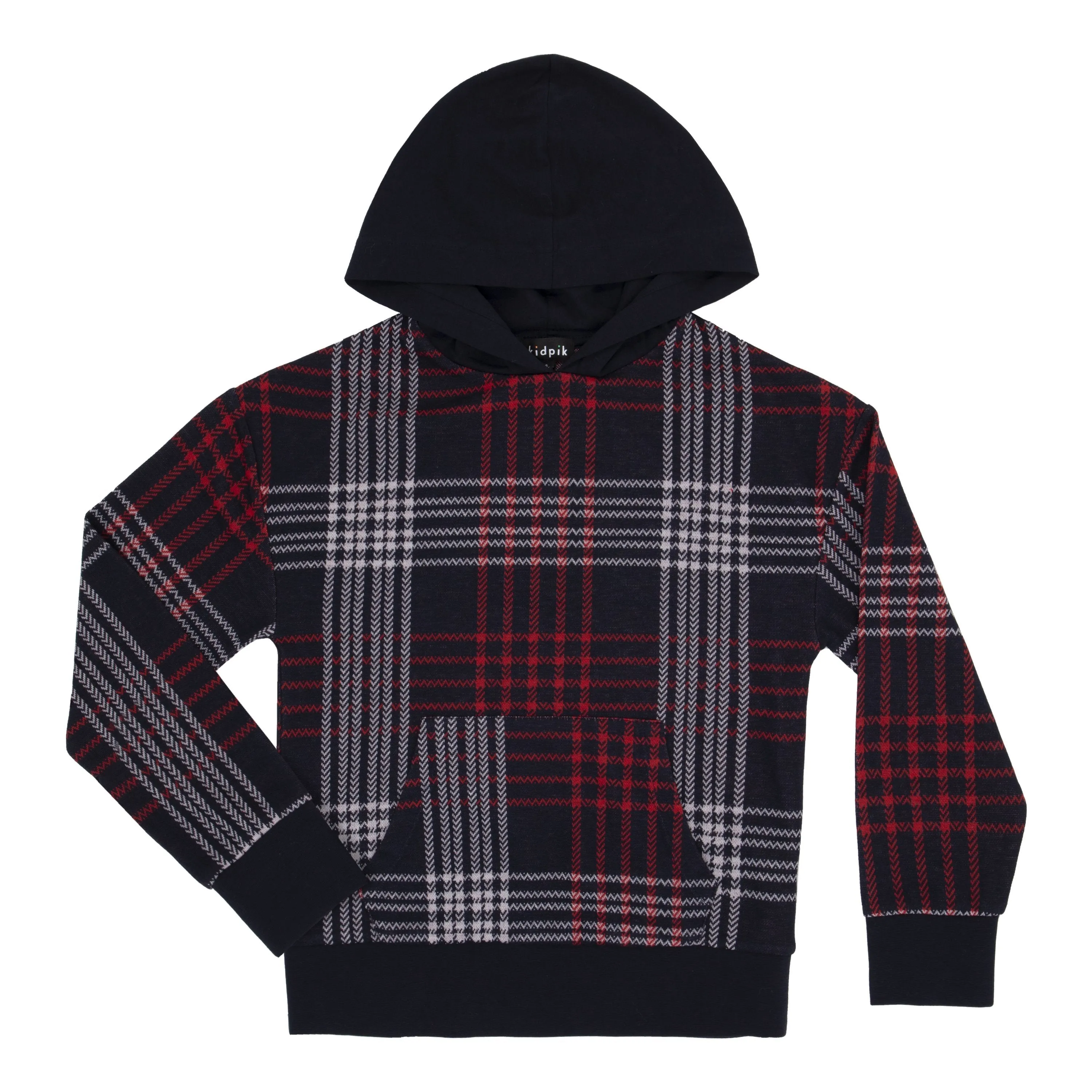 Jacquard Plaid Hoodie