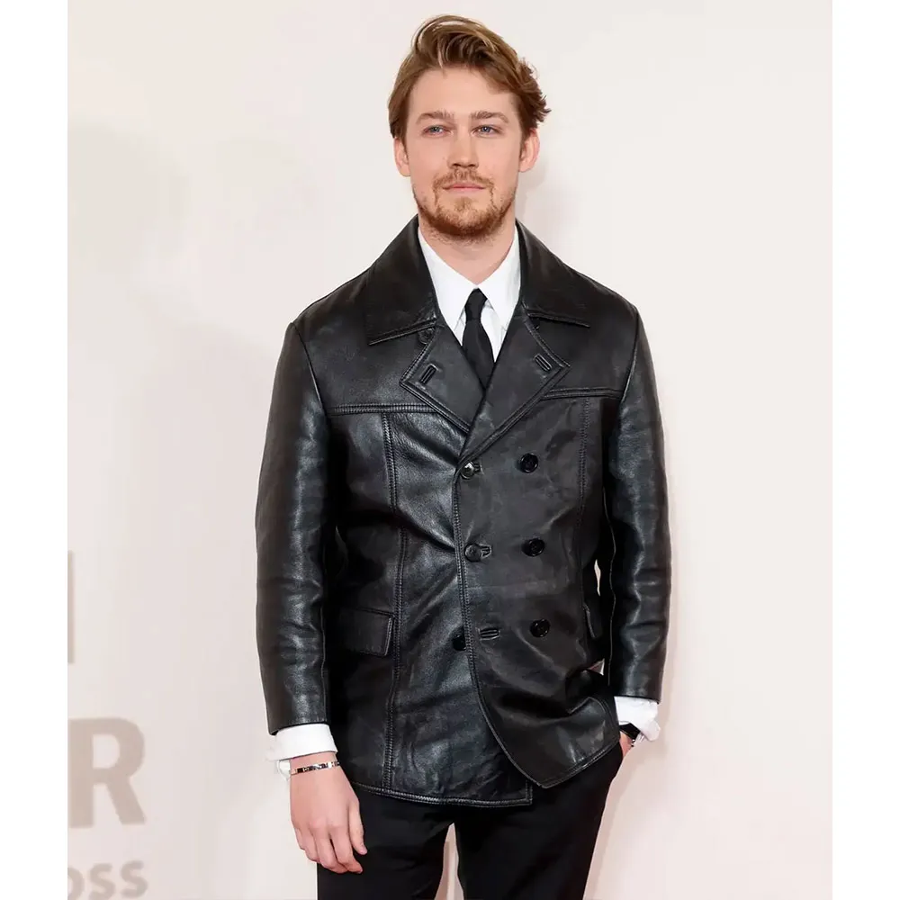 Joe Alwyn GQ Awards Leather Peacoat