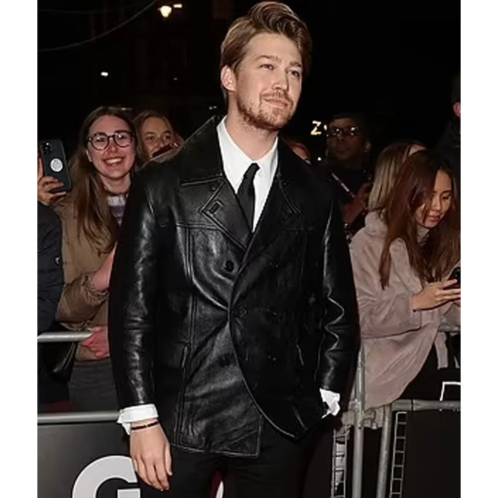 Joe Alwyn GQ Awards Leather Peacoat