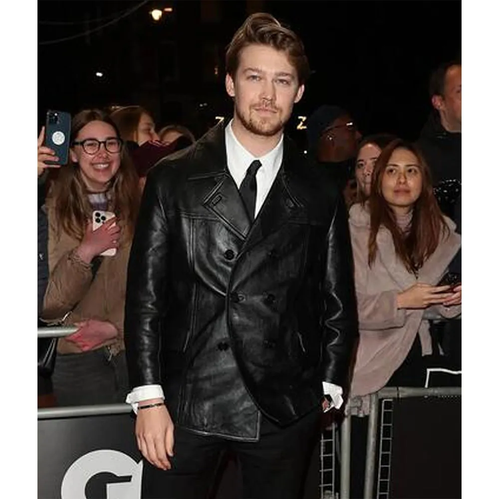 Joe Alwyn GQ Awards Leather Peacoat