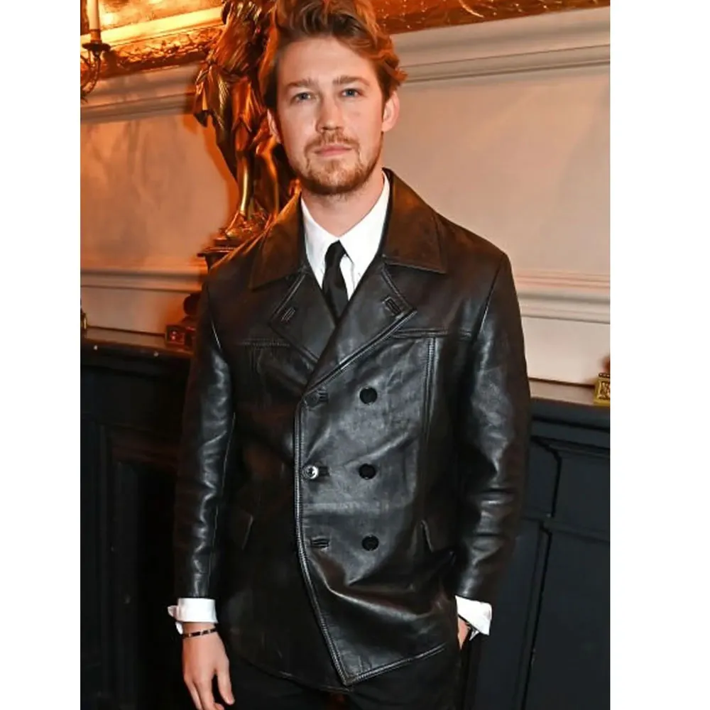 Joe Alwyn GQ Awards Leather Peacoat