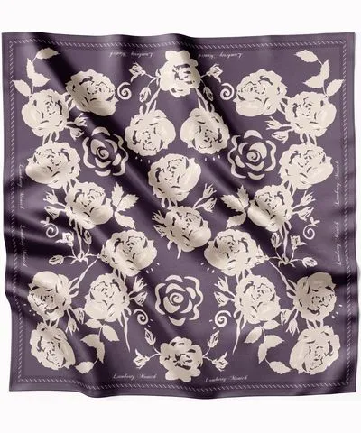 Katchmagic London X Lamberty Munich Women's Pink / Purple / Neutrals Midnight Rose Midi Silk Scarf