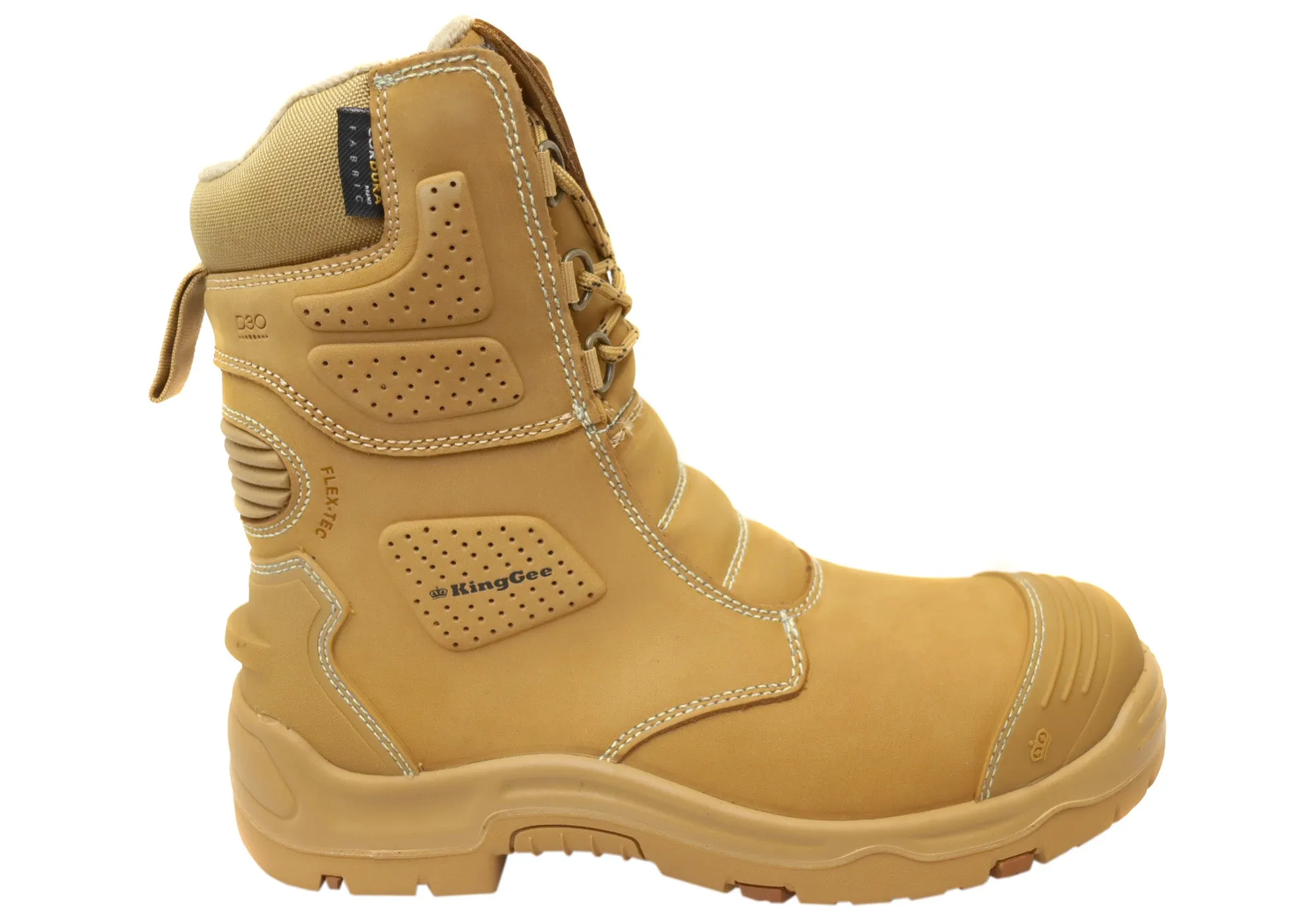 KingGee Mens Bennu Pro 9 Comfortable Leather Work Boots Wheat