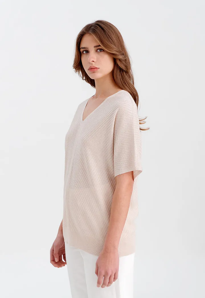 Knitted V-Neck Solid Blouse - Buy Online Now!