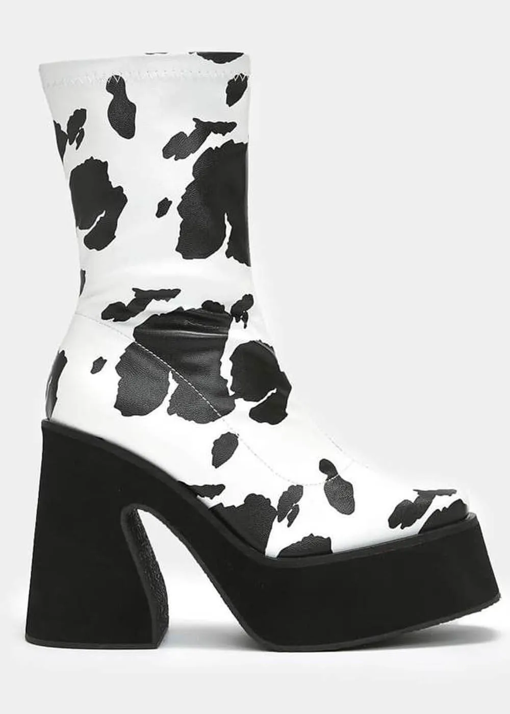 Koi Footwear 70's Platform Boots White Black