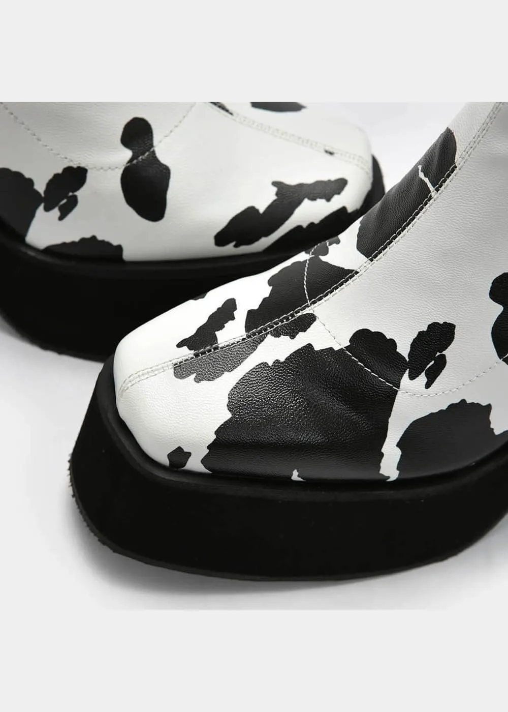 Koi Footwear 70's Platform Boots White Black