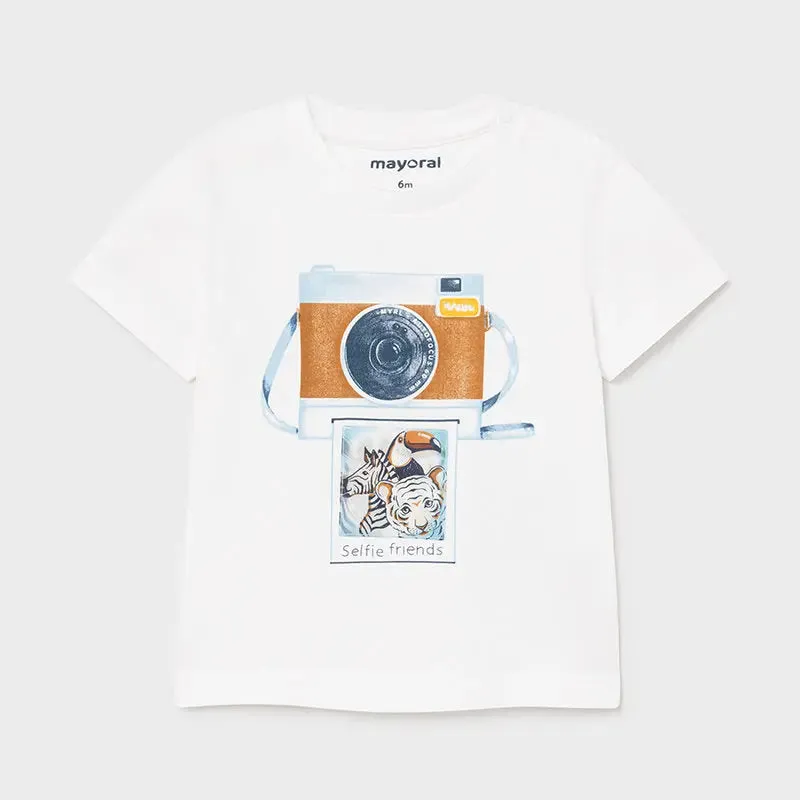 Lenticular Baby Boy T-shirt - White, Short-sleeved.