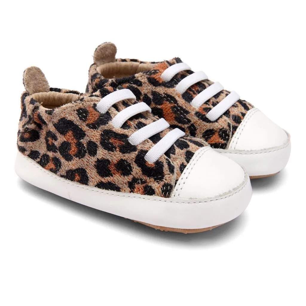 Leopard Print Casual Jogger Sneakers - Beige