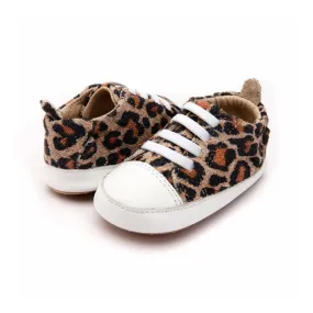 Leopard Print Casual Jogger Sneakers - Beige