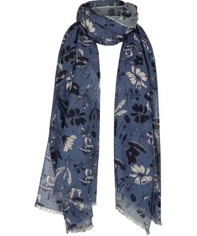 Lily and Lionel Women's Sorella Oversized Floral Printed Scarf In Blue