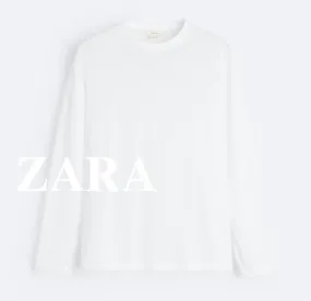 Long Sleeve Plain T-Shirt - ZARA