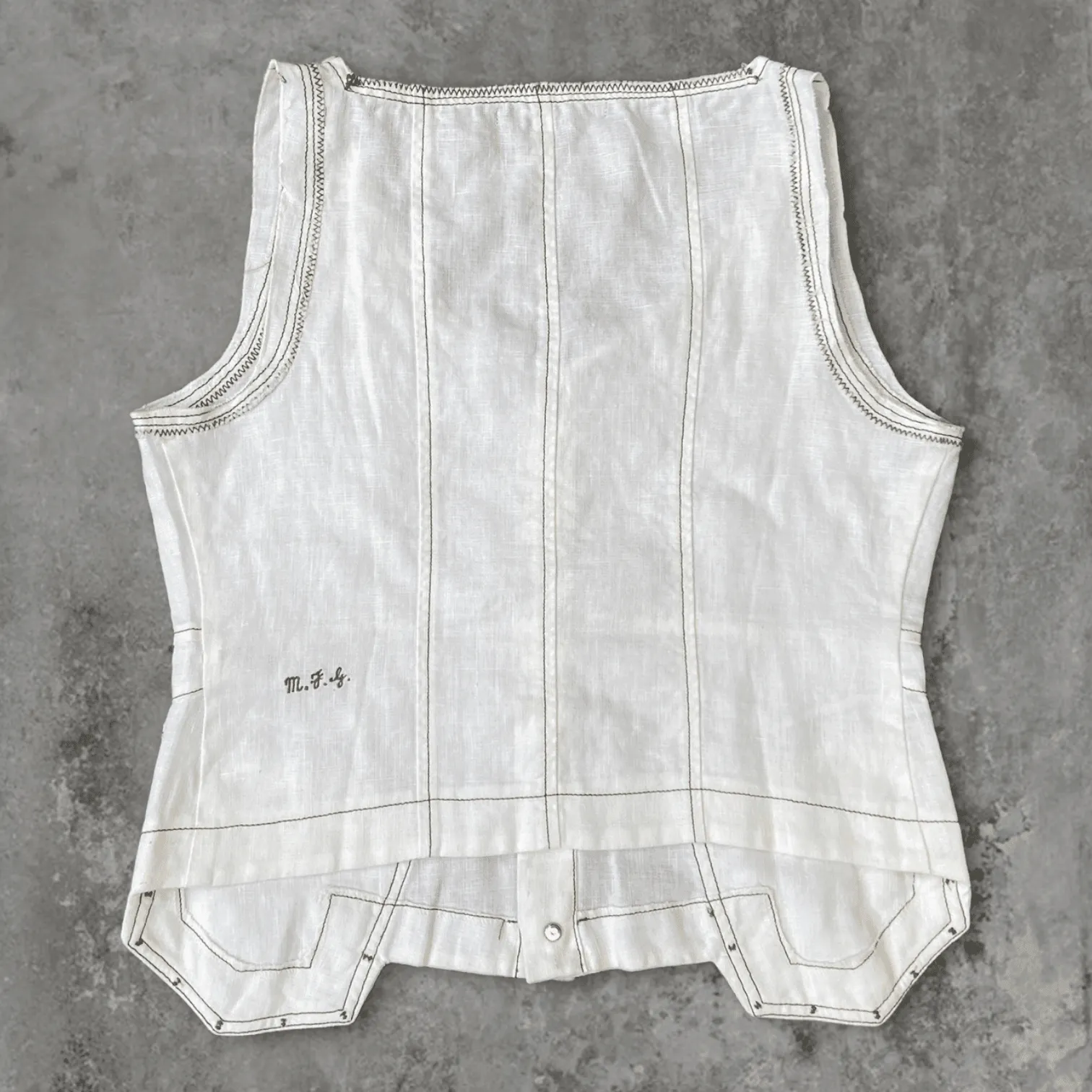 MARITH FRANOIS GIRBAUD MFG LINEN WAISTCOAT - M