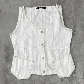 MARITH FRANOIS GIRBAUD MFG LINEN WAISTCOAT - M