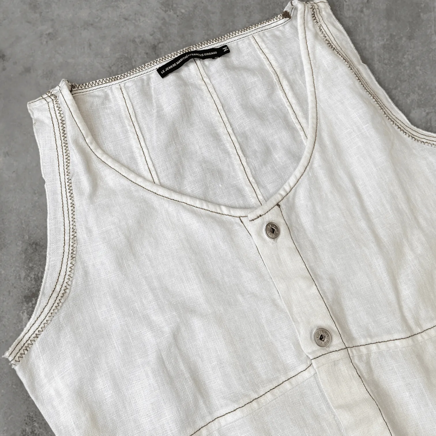 MARITH FRANOIS GIRBAUD MFG LINEN WAISTCOAT - M