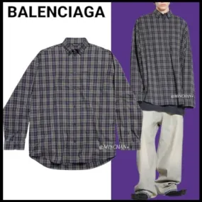 Men's Balenciaga Shirt Oversized Dark Blue