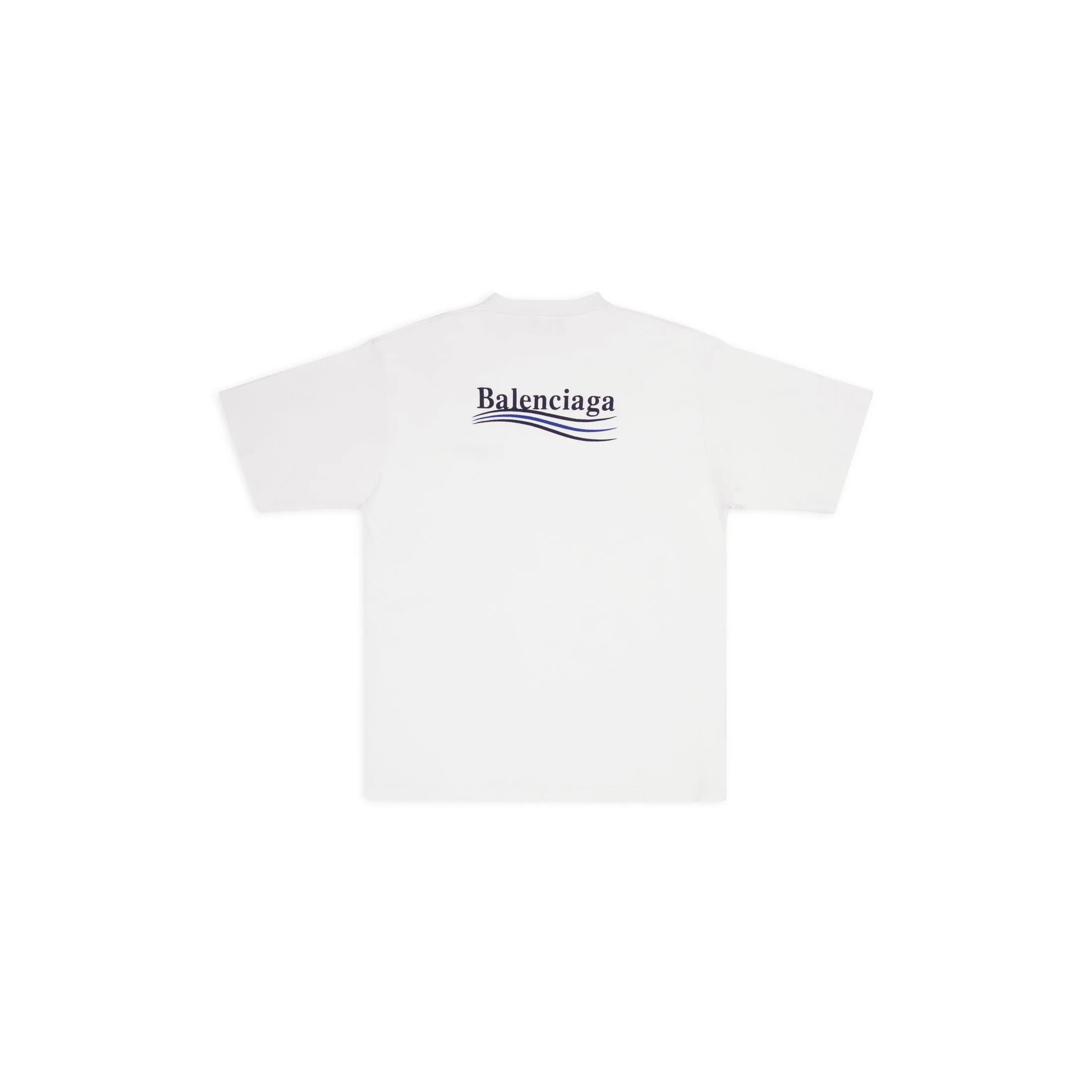 Men's white political campaign t-shirt from Balenciaga in large fit