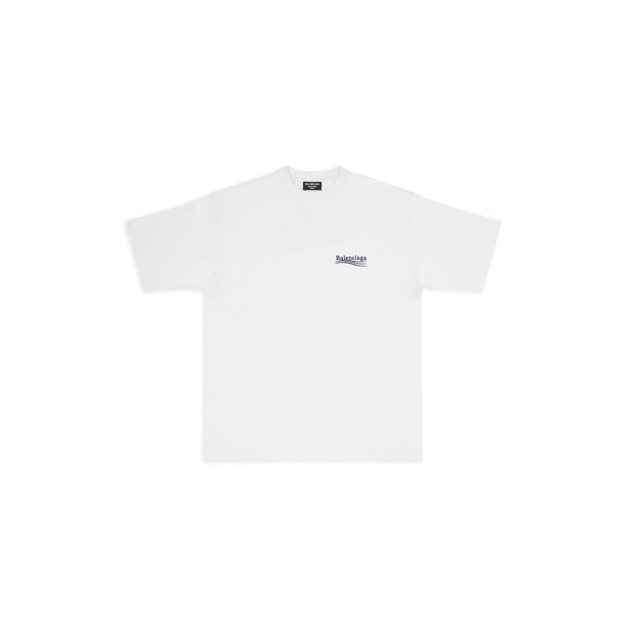 Men's white political campaign t-shirt from Balenciaga in large fit