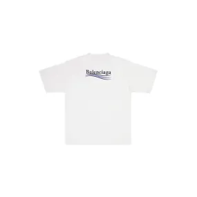 Men's white political campaign t-shirt from Balenciaga in large fit