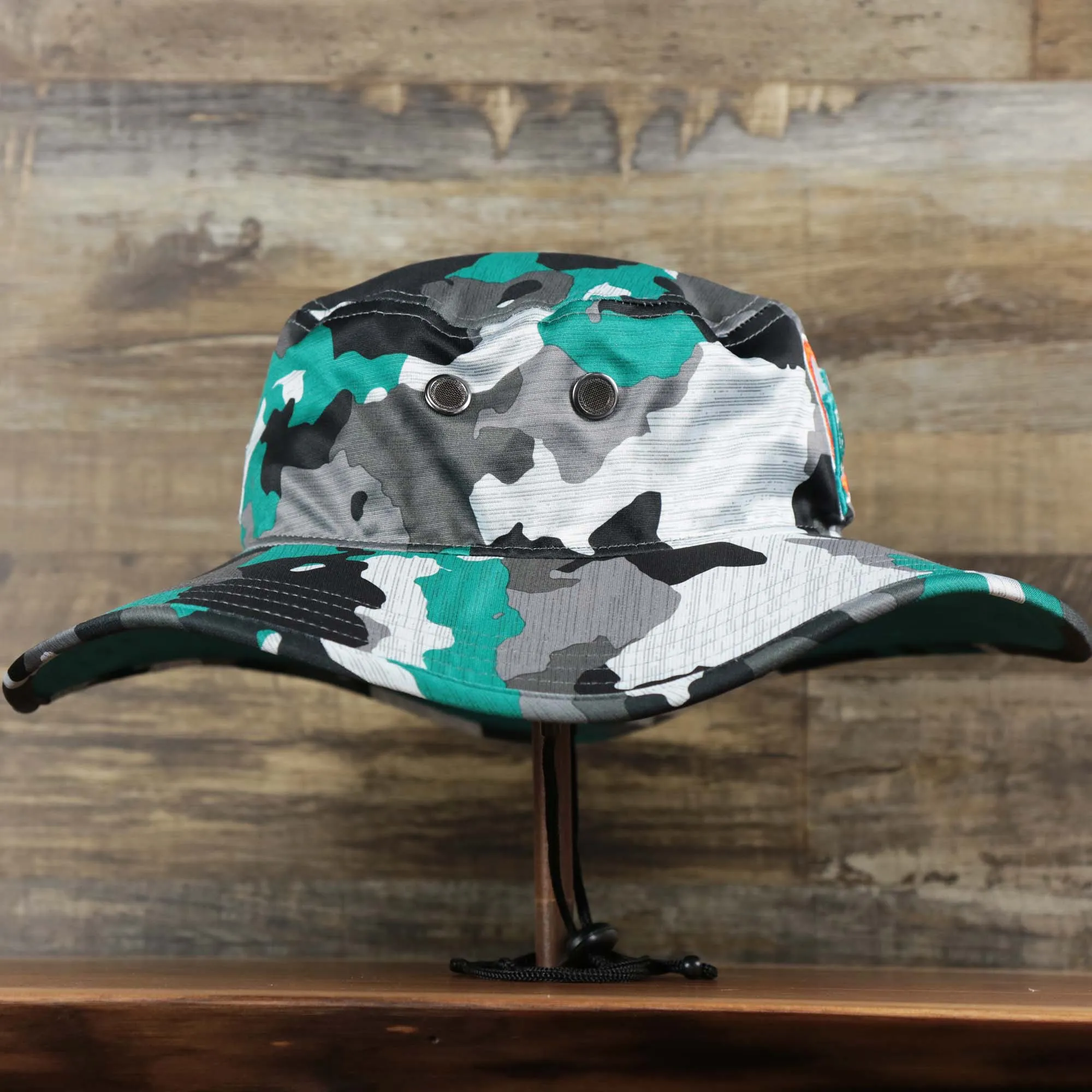 Miami Dolphins NFL Training Camp 2022 Camo Bucket Hat | Turquoise Bucket Hat