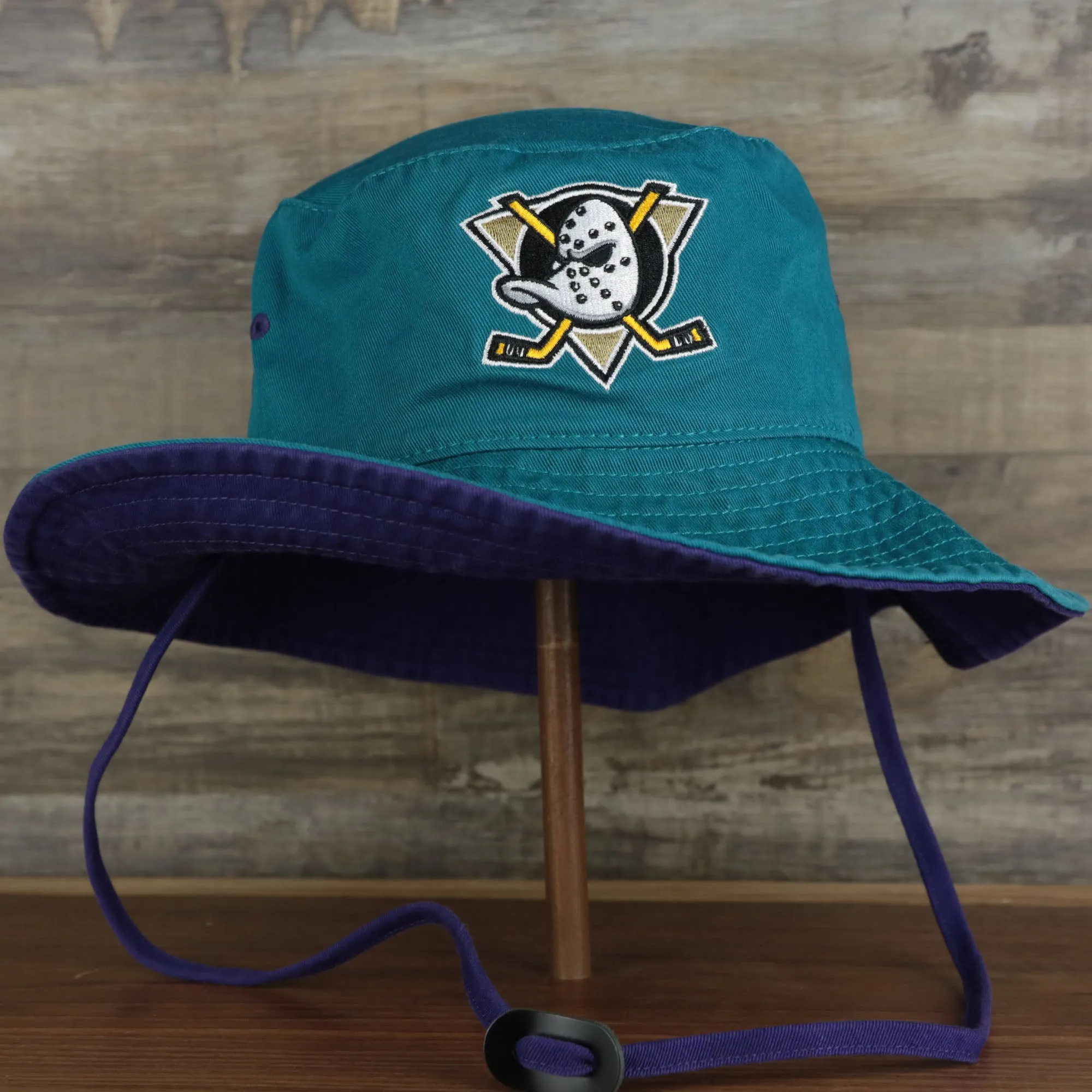 Mighty Ducks Anaheim Ducks Grape 90s Vintage 5s Bucket Hat | 47 Brand, Dark Teal