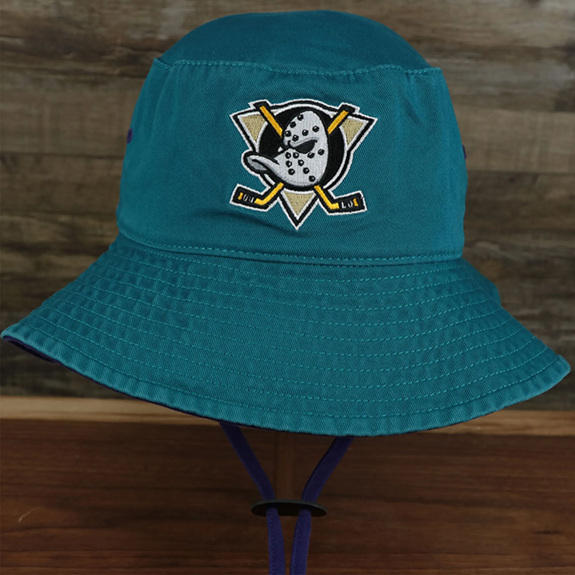 Mighty Ducks Anaheim Ducks Grape 90s Vintage 5s Bucket Hat | 47 Brand, Dark Teal