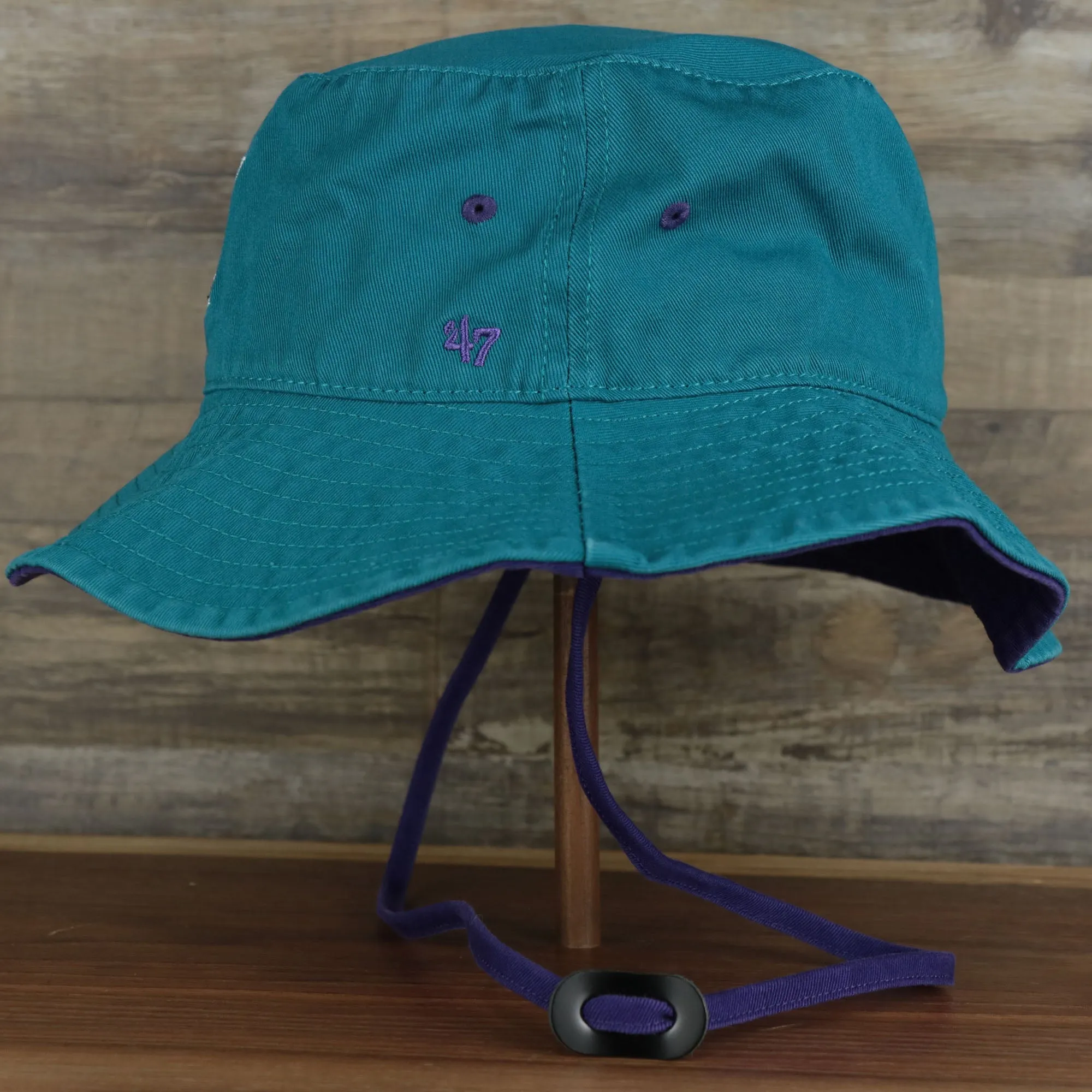 Mighty Ducks Anaheim Ducks Grape 90s Vintage 5s Bucket Hat | 47 Brand, Dark Teal