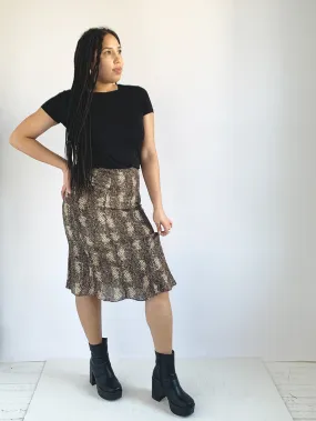 MPH Rayon Crinkle Skirt - Snakeskin Pattern