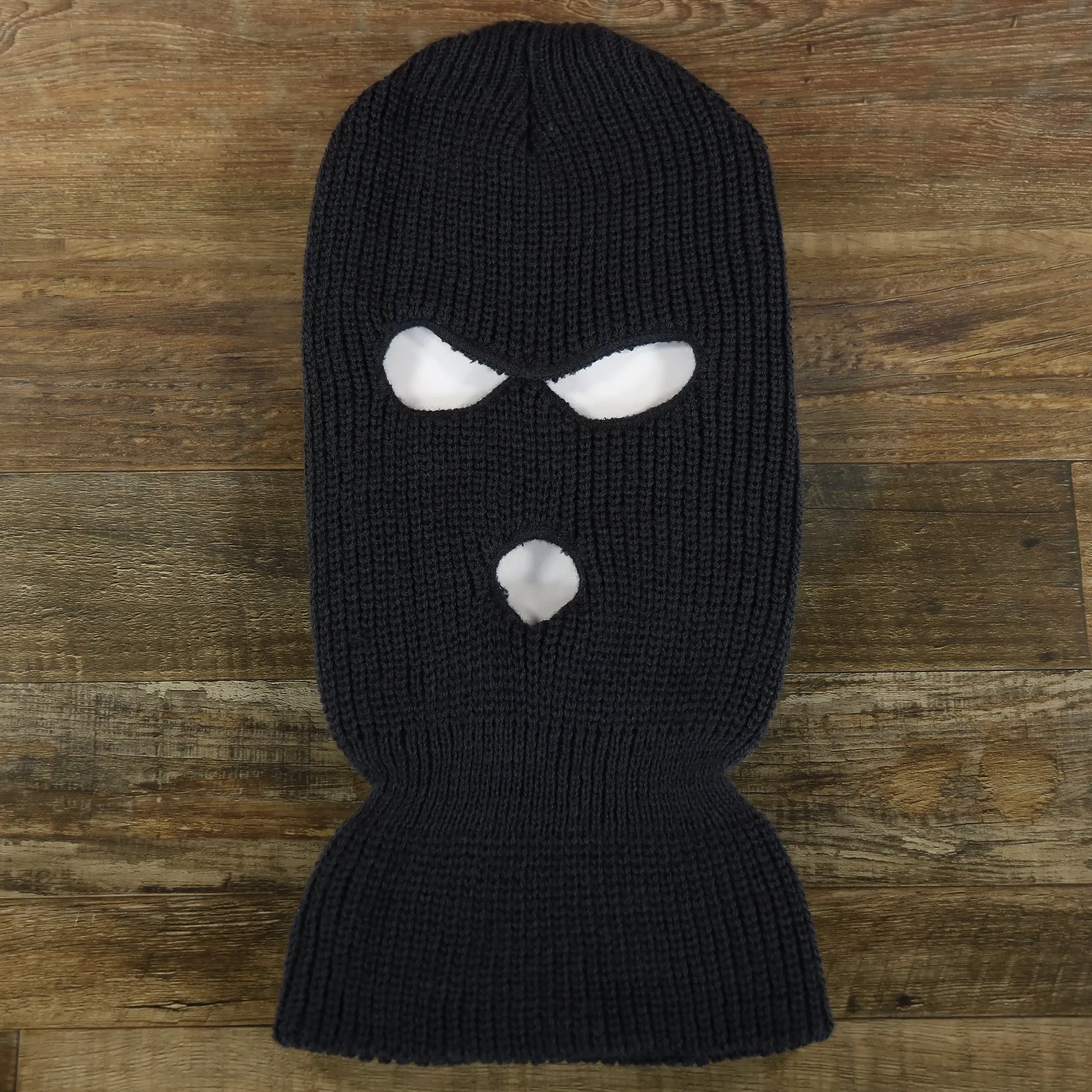 Navy Blue Knit Ski Mask | Three Hole Balaclava | Snug Fit