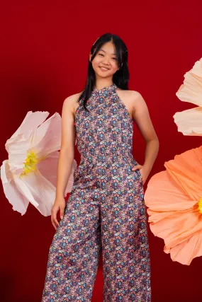 Navy Floral Kodi Jumpsuit for Women