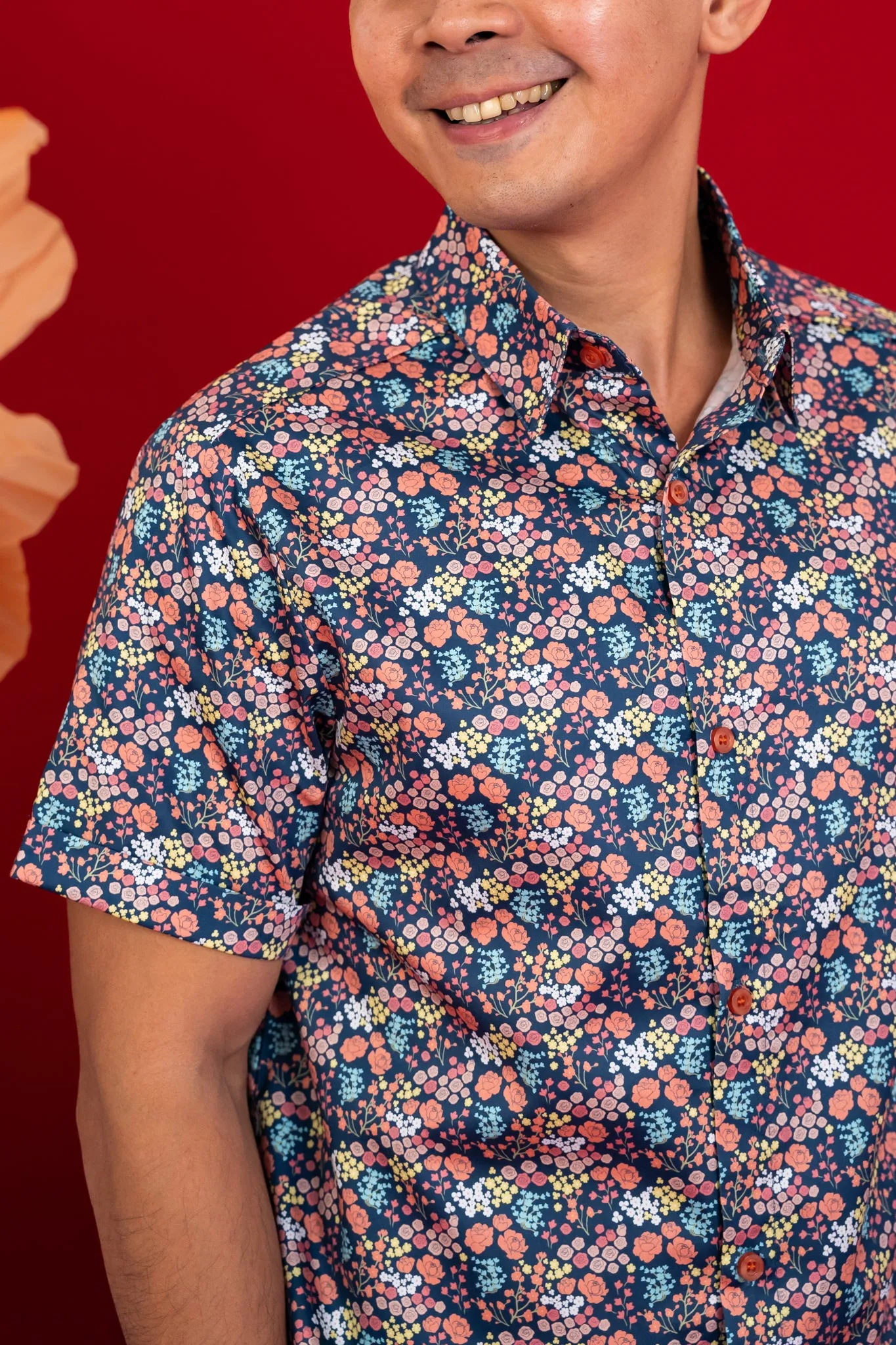 Navy Floral Shirt for Men