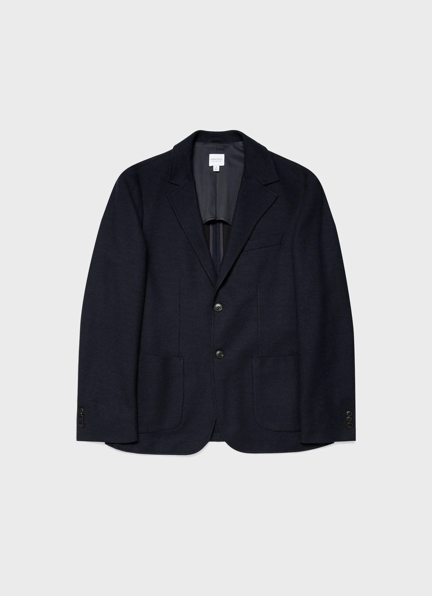 Navy Piqué Blazer for Men