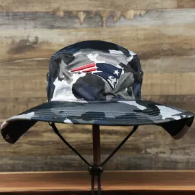 New England Patriots NFL Training Camp 2022 Navy Camo Bucket Hat