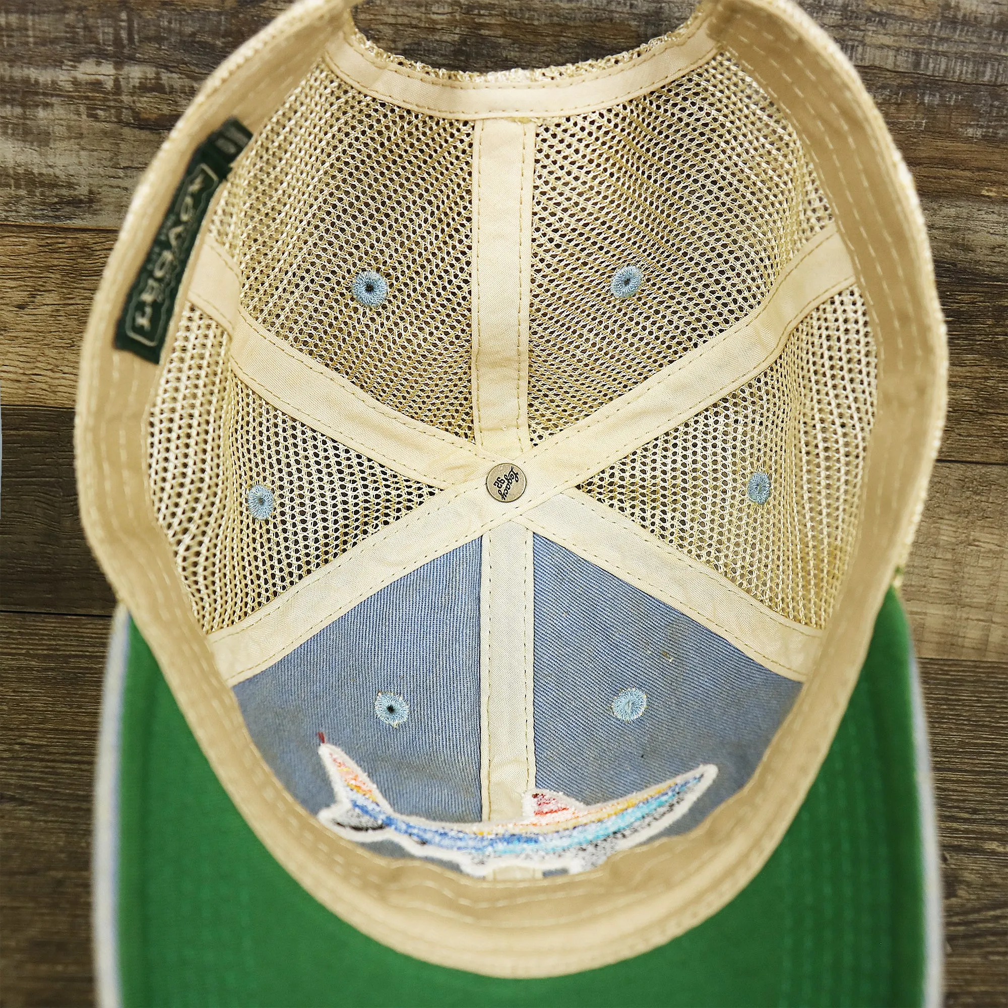 Ocean City Horizon Shark Vintage Trucker Hat - Light Blue