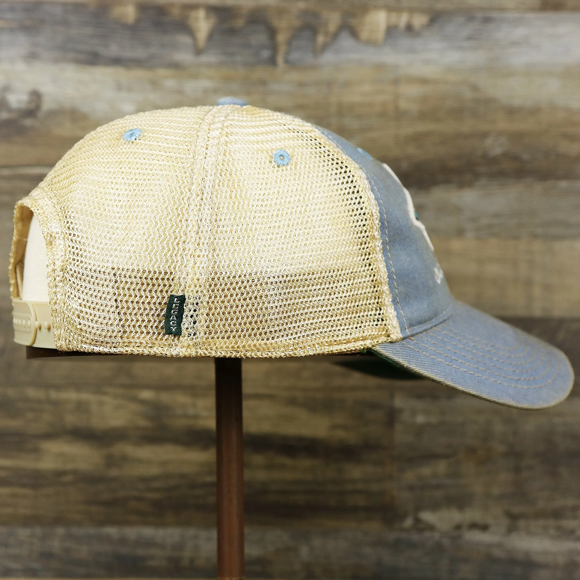 Ocean City Horizon Shark Vintage Trucker Hat - Light Blue