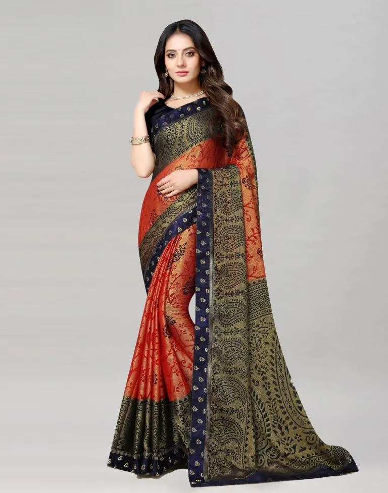 Orange Brasso Saree