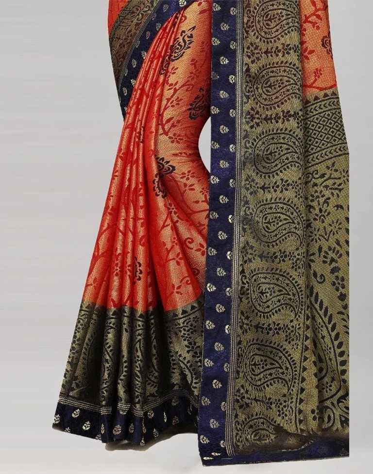 Orange Brasso Saree