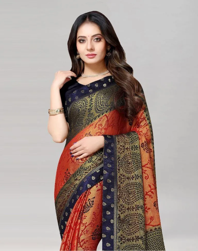 Orange Brasso Saree