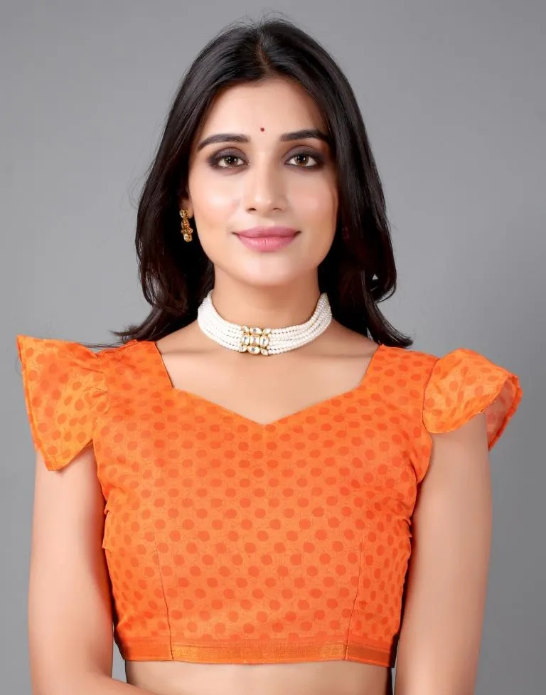 Orange Cotton Saree