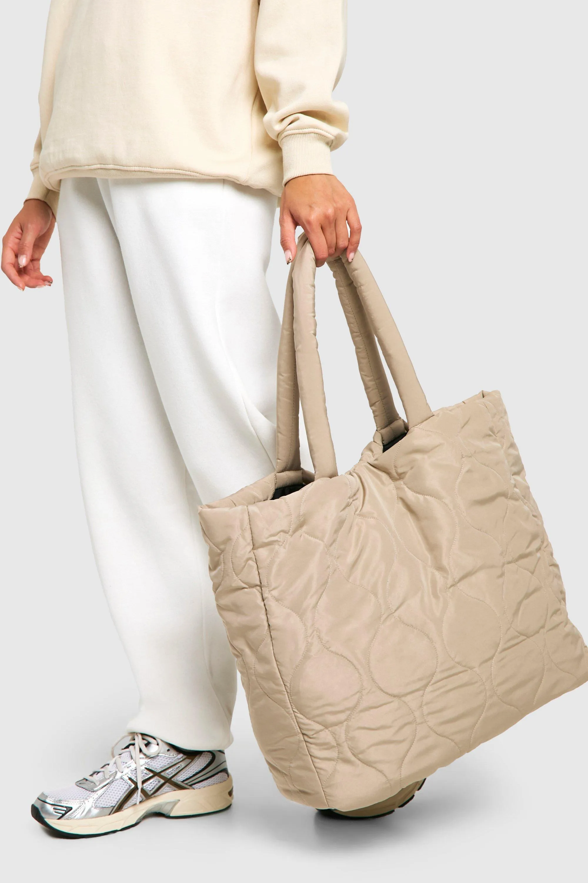 Oversized Quilted Nylon Tote Bag