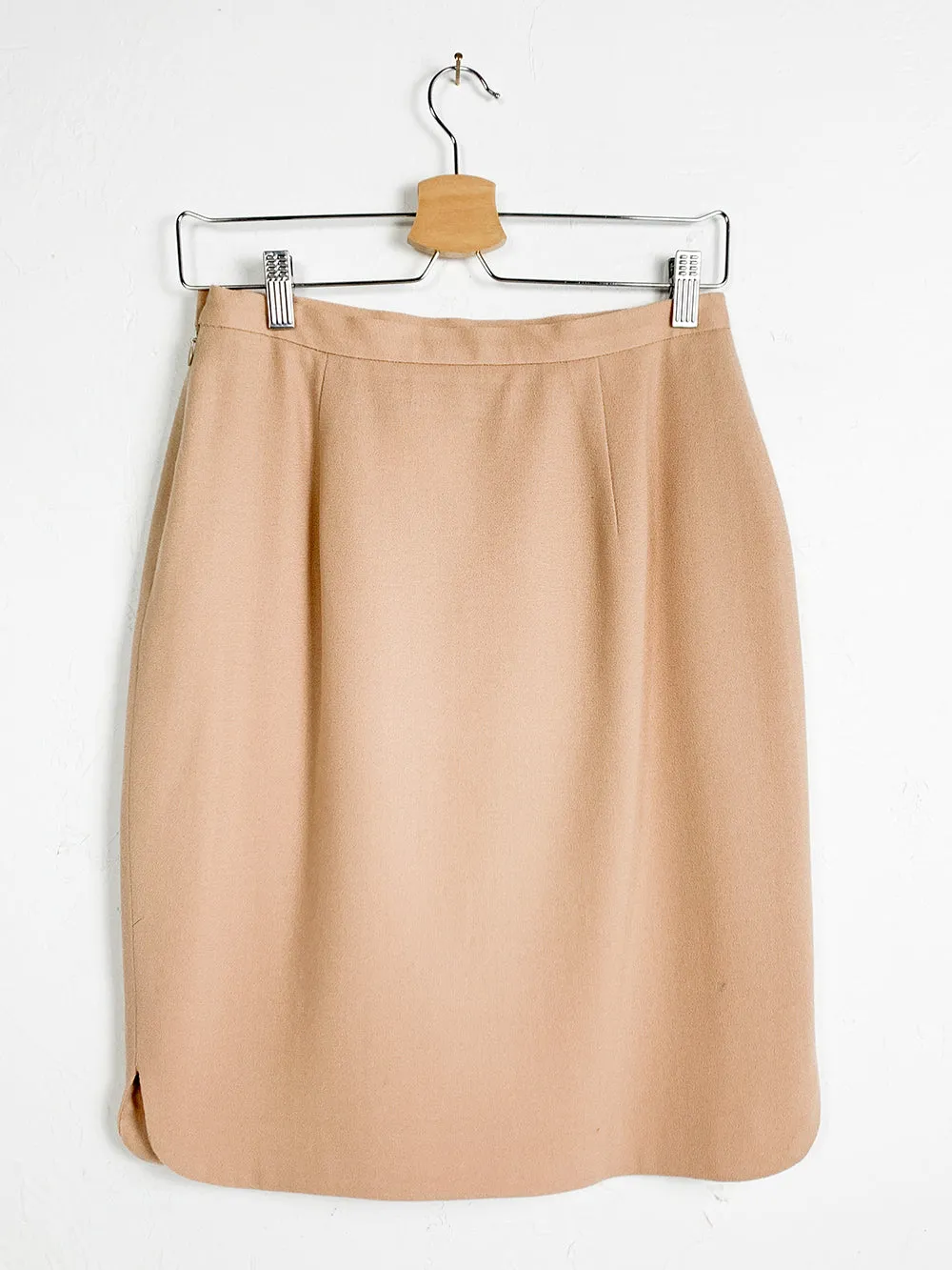 Pale Pink Wool Mini Skirt - JNY