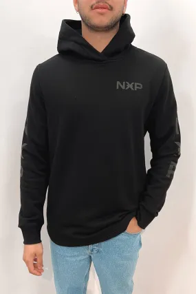 Parallel Hooded Dual Curved Sweater Jet Black