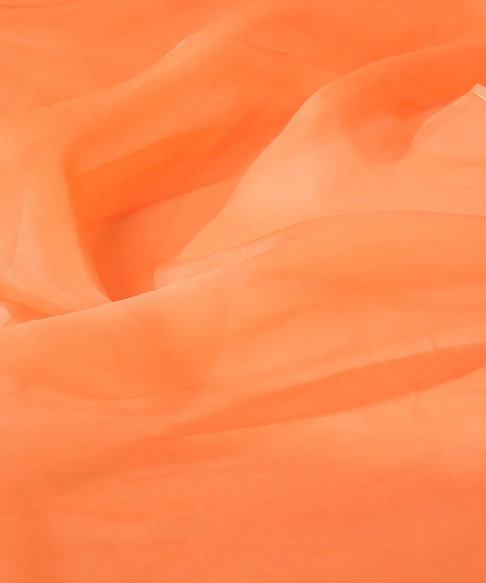 Peach Fuzz Pure Organza Saree With Satin Finishing