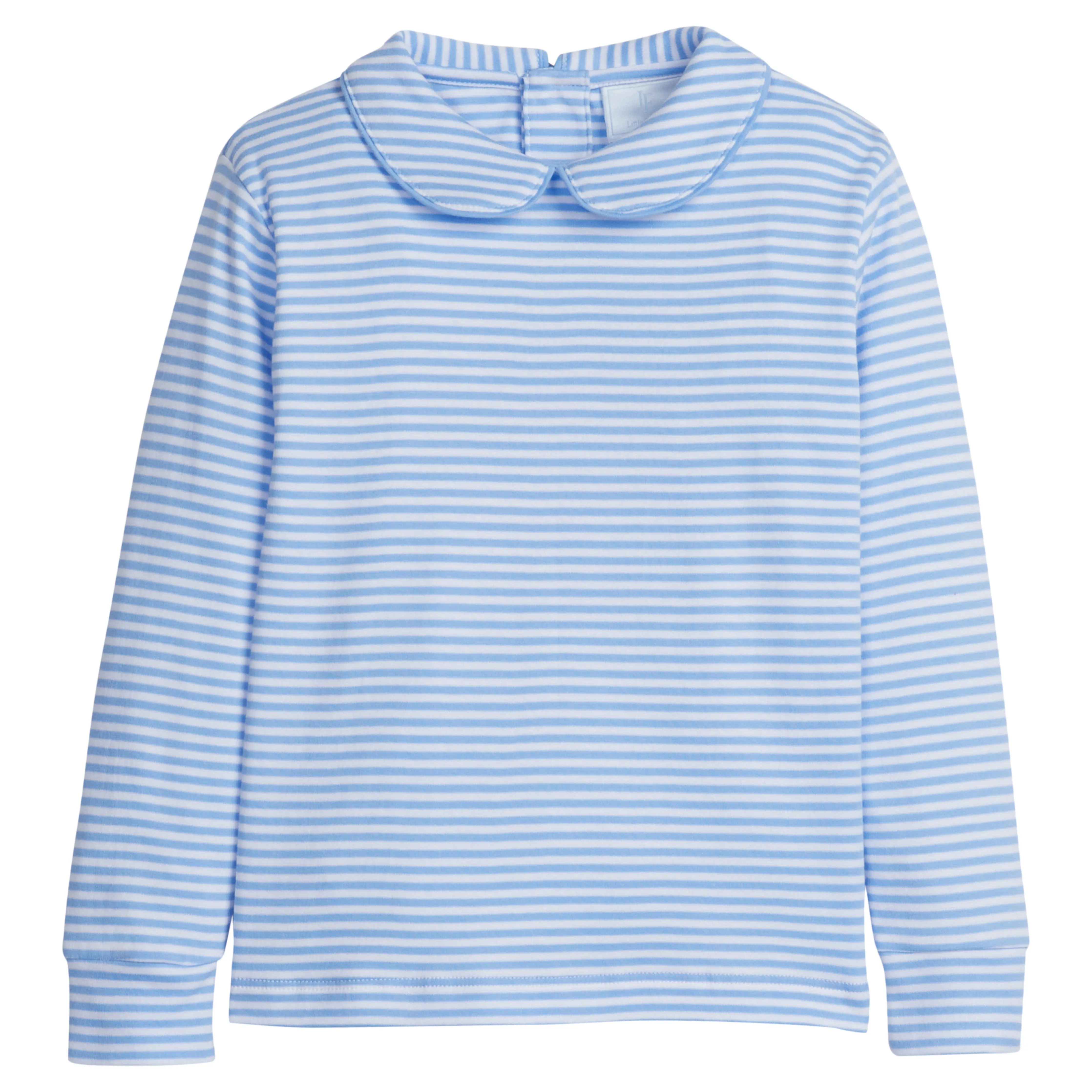 Peter Pan Shirt, Light Blue Striped