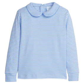 Peter Pan Shirt, Light Blue Striped