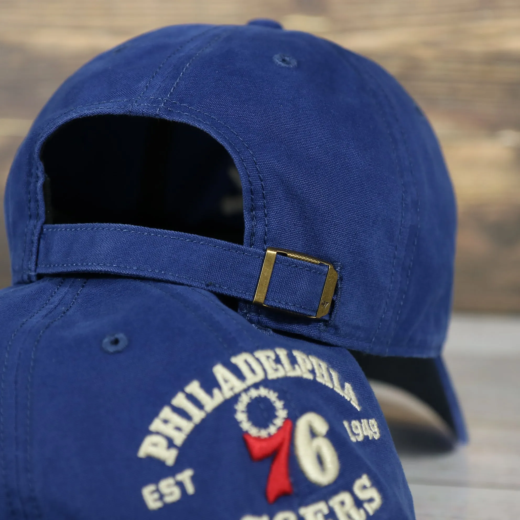 Philadelphia 76ers distressed blue dad hat | blue adjustable baseball cap