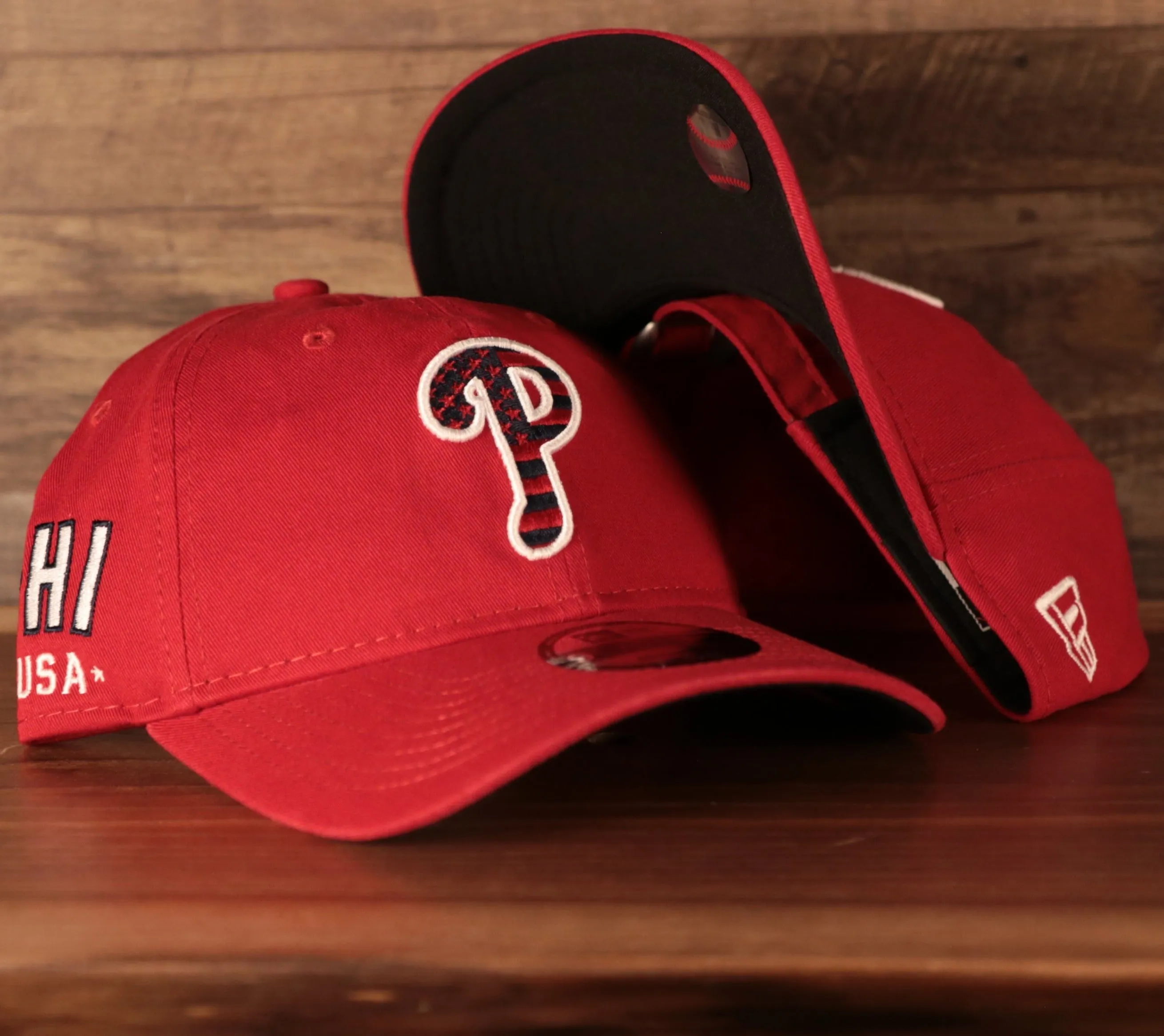 Philadelphia Phillies 2021 Fourth of July 9twenty Dad Hat | Phillies On Field Red Baseball Cap