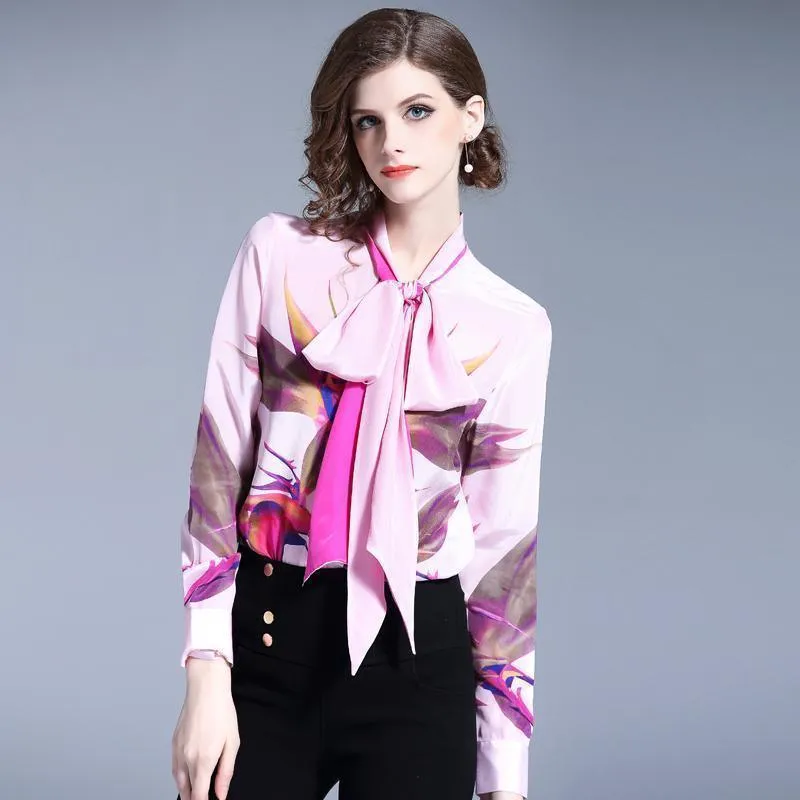 Pink Bow Tie Blouse