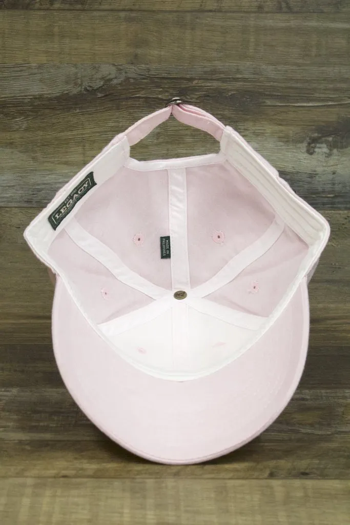 Pink Wildwood hat, Wildwood New Jersey, Oxford Pink Square, Leather Logo, Adjustable Baseball Cap